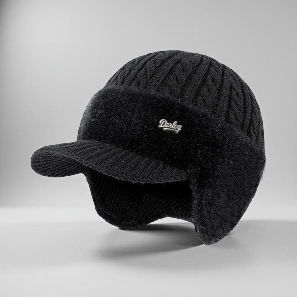 Cozy unisex knit beanie cap, trapper style, with ear flaps for ultimate winter warmth.