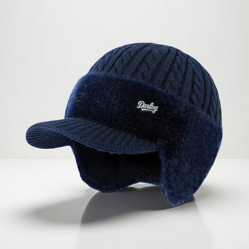 Stylish unisex winter hat, knit trapper design with secure ear flaps for warmth.