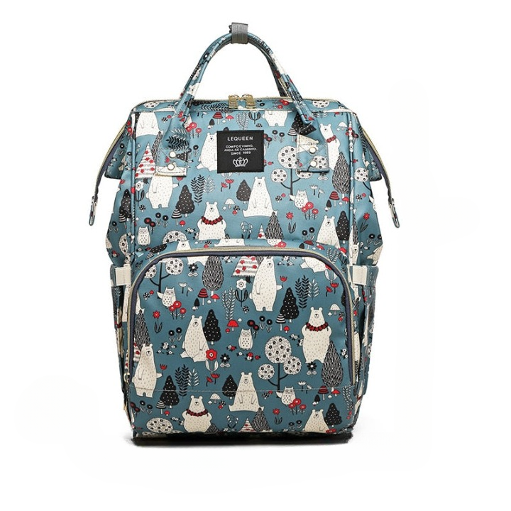 Unisex large-capacity multi-pocket waterproof diaper backpack & baby travel bag for organized parents.