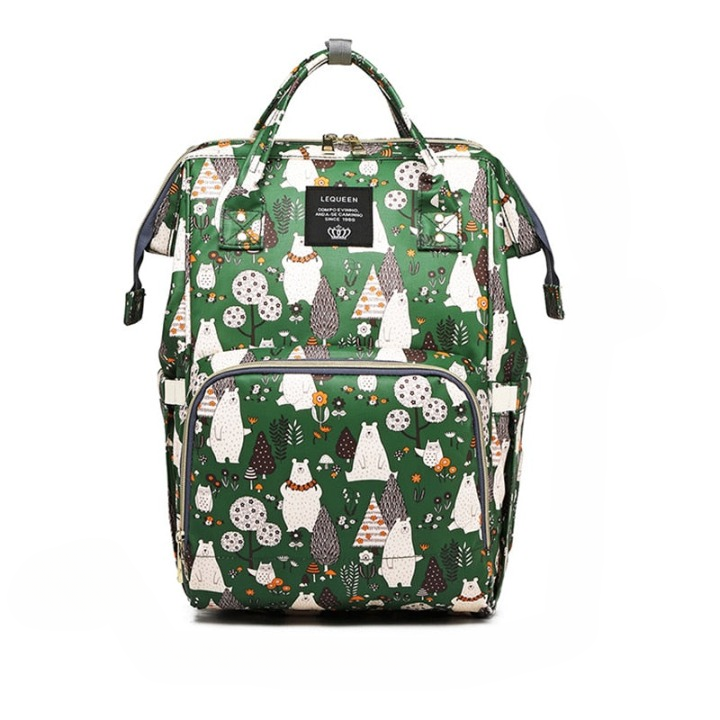 Durable waterproof large-capacity unisex diaper backpack, multi-pocket design, essential for travel & baby gear.
