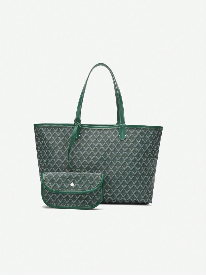 Spacious unisex tote bag, packed with daily essentials, ready for school, work or errands.