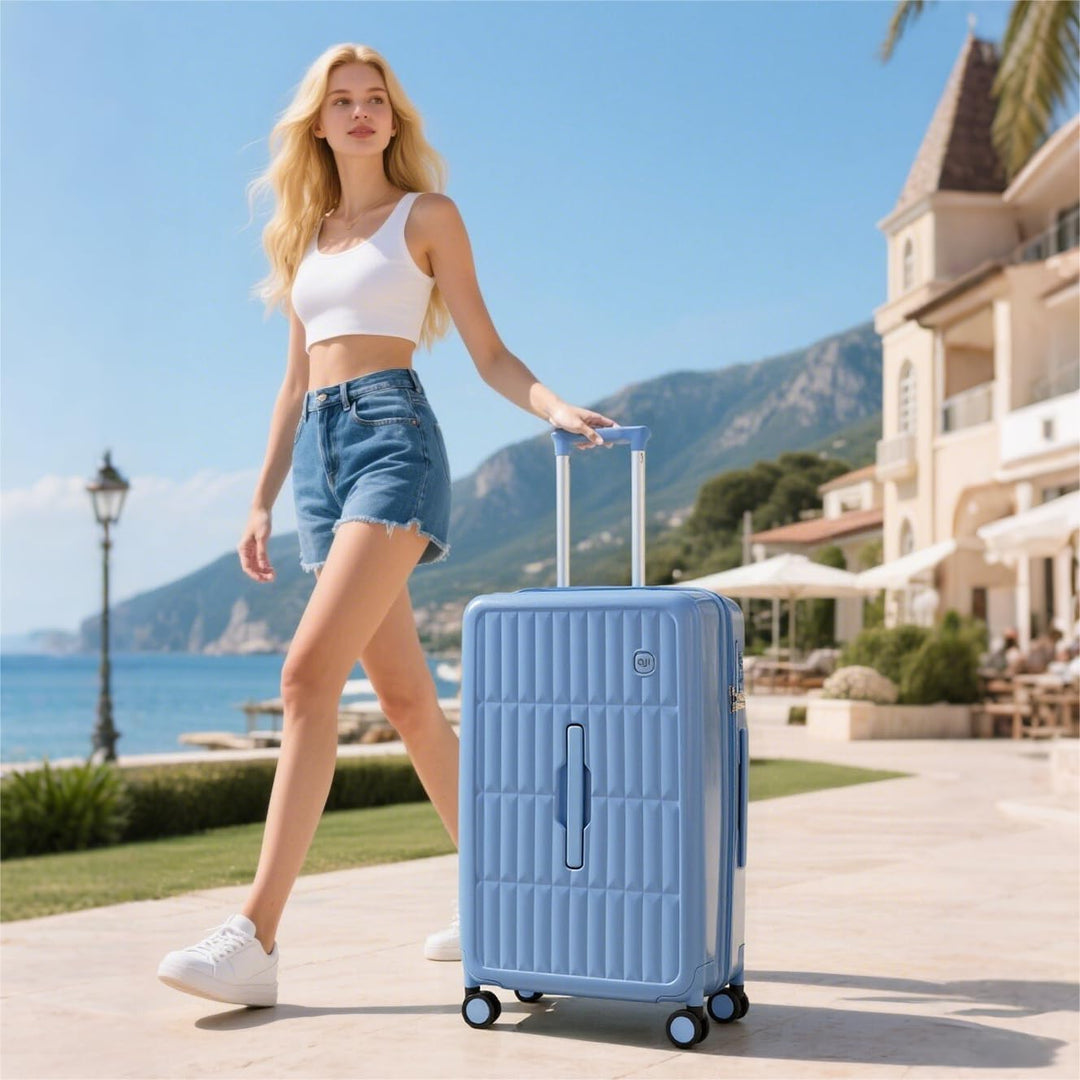 Unisex lightweight luggage with durable shell and smooth spinner wheels for easy travel.