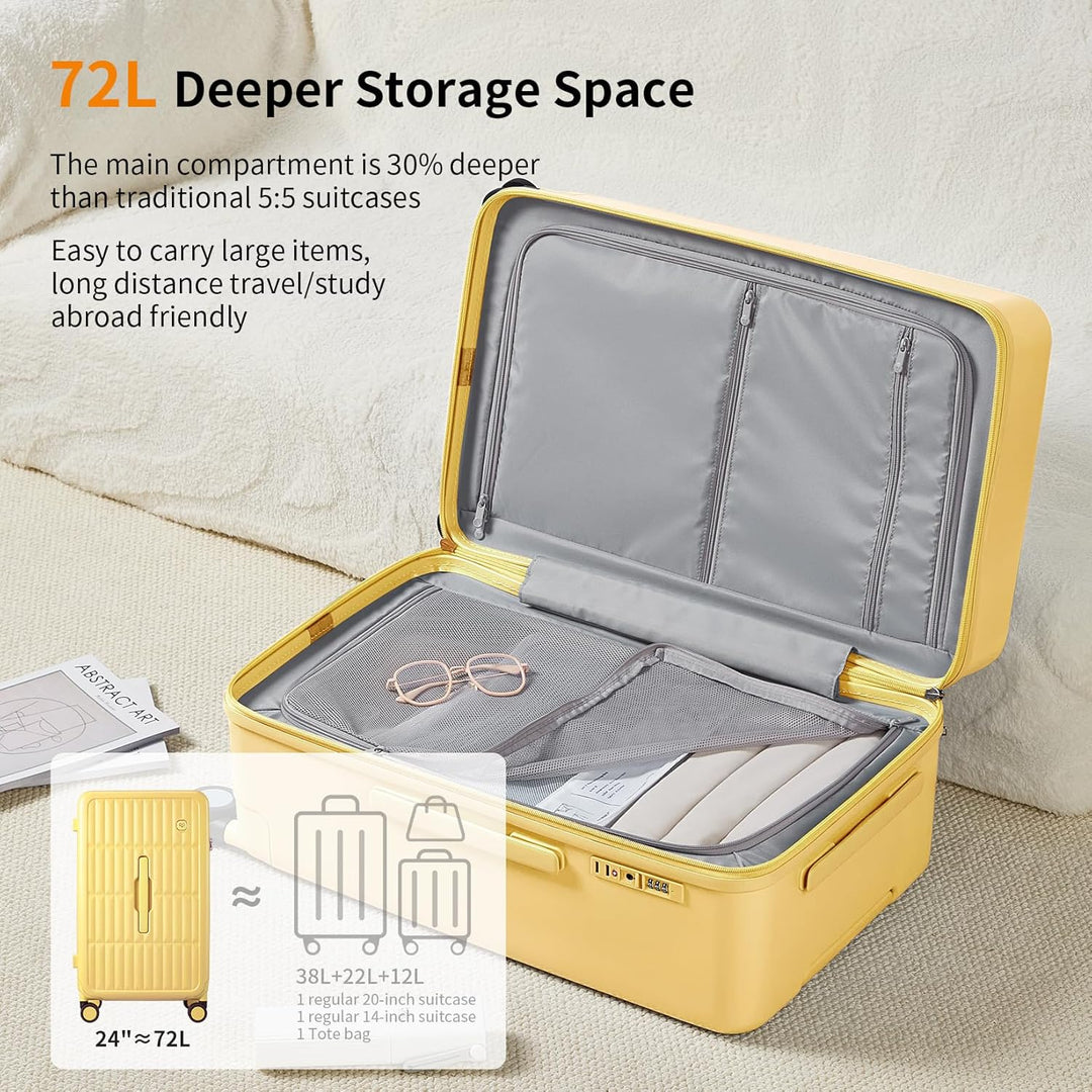 Unisex travel luggage for business or leisure, featuring lightweight design and spinner wheels.