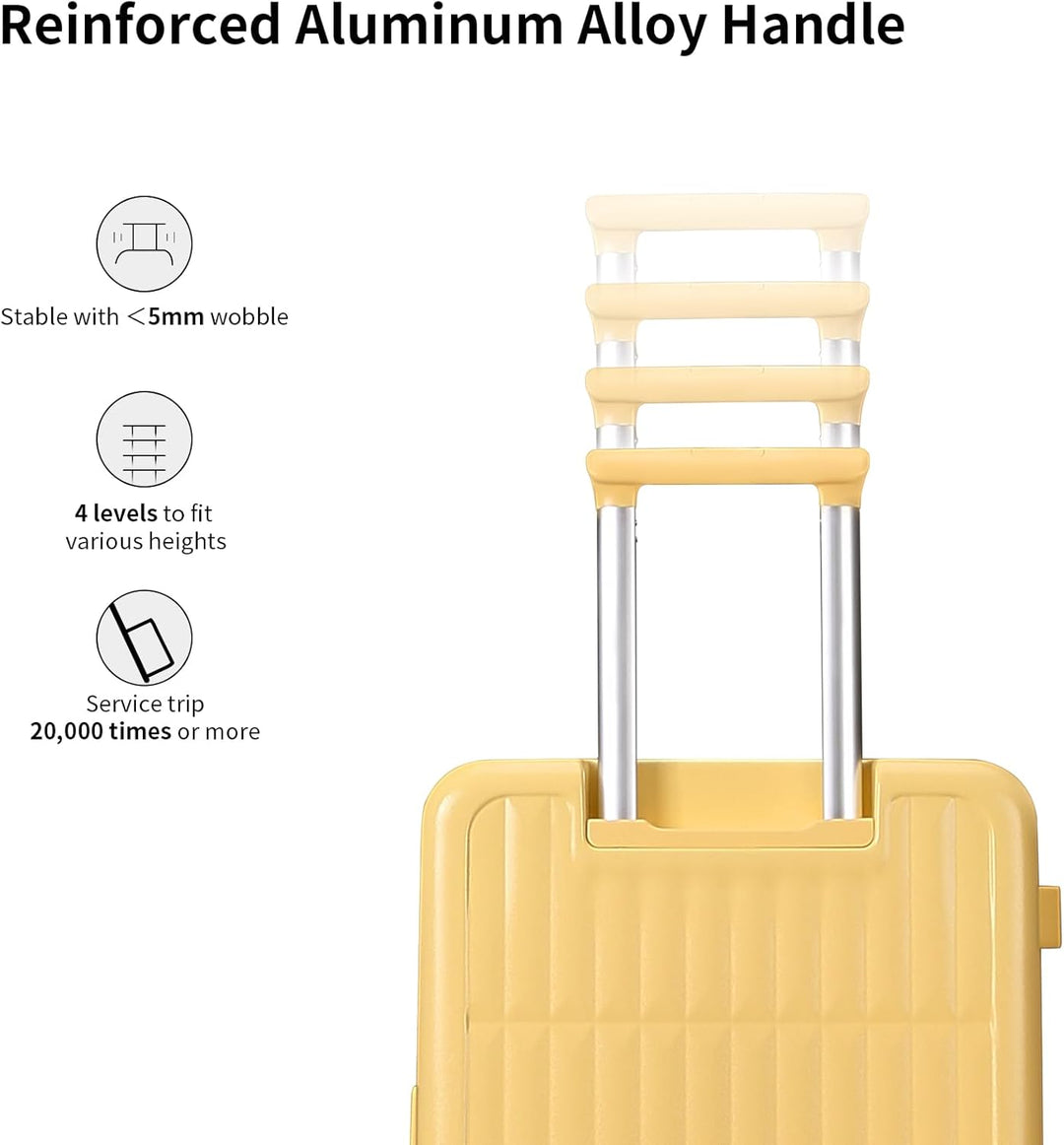 Durable spinner wheel suitcase, unisex design, perfect for secure and organized travel.