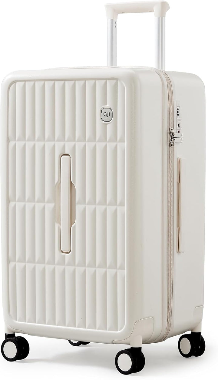 Secure lightweight travel suitcase with spinner wheels, designed for stress-free journeys.