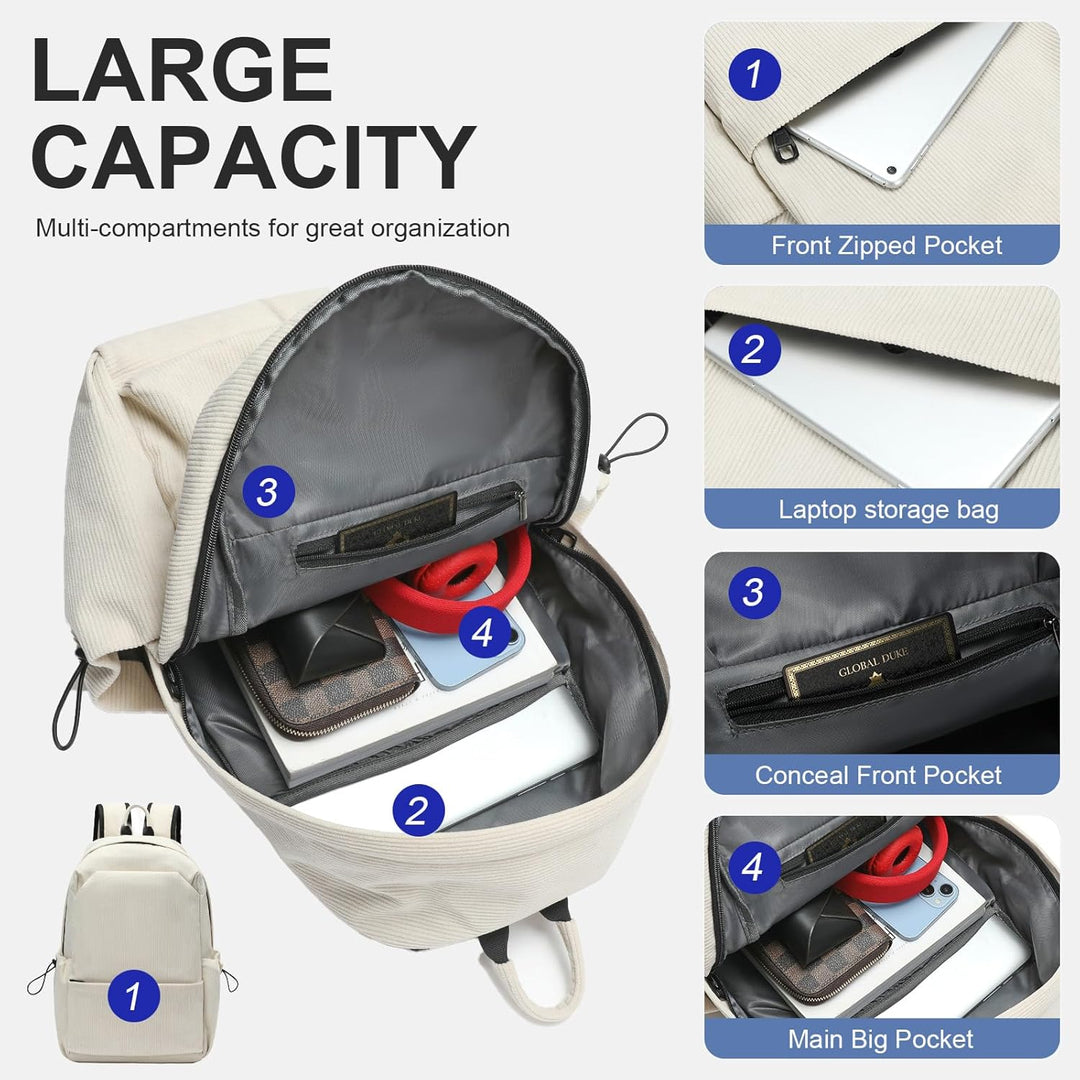 Lightweight water-resistant laptop backpack, ideal for students, commuters, and travelers.