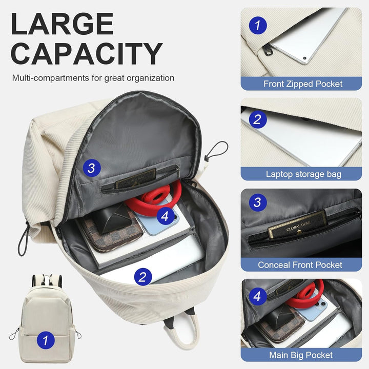 Lightweight water-resistant laptop backpack, ideal for students, commuters, and travelers.