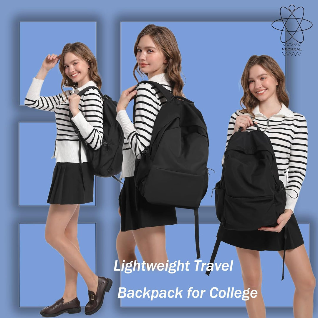 Daily carry backpack, water-resistant, lightweight, fits laptops, with smart organization.