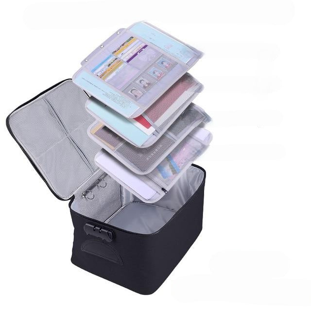 Keep documents safe with this waterproof lockable travel organizer; multi-layer file holder for ultimate security.
