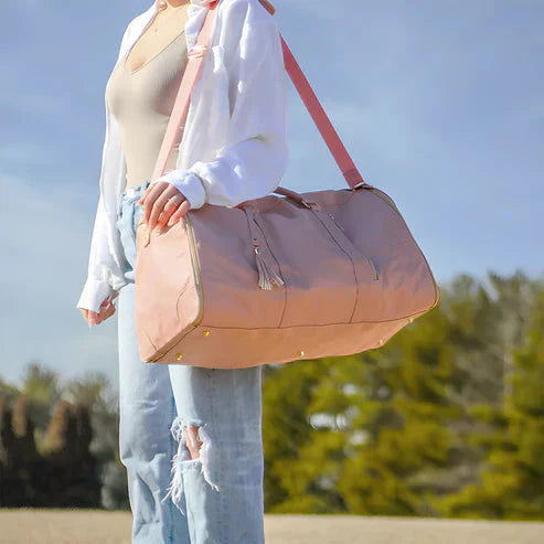 Business travel garment duffel bag. Wrinkle-free carry-on, unisex vegan leather weekend bag with organizer.