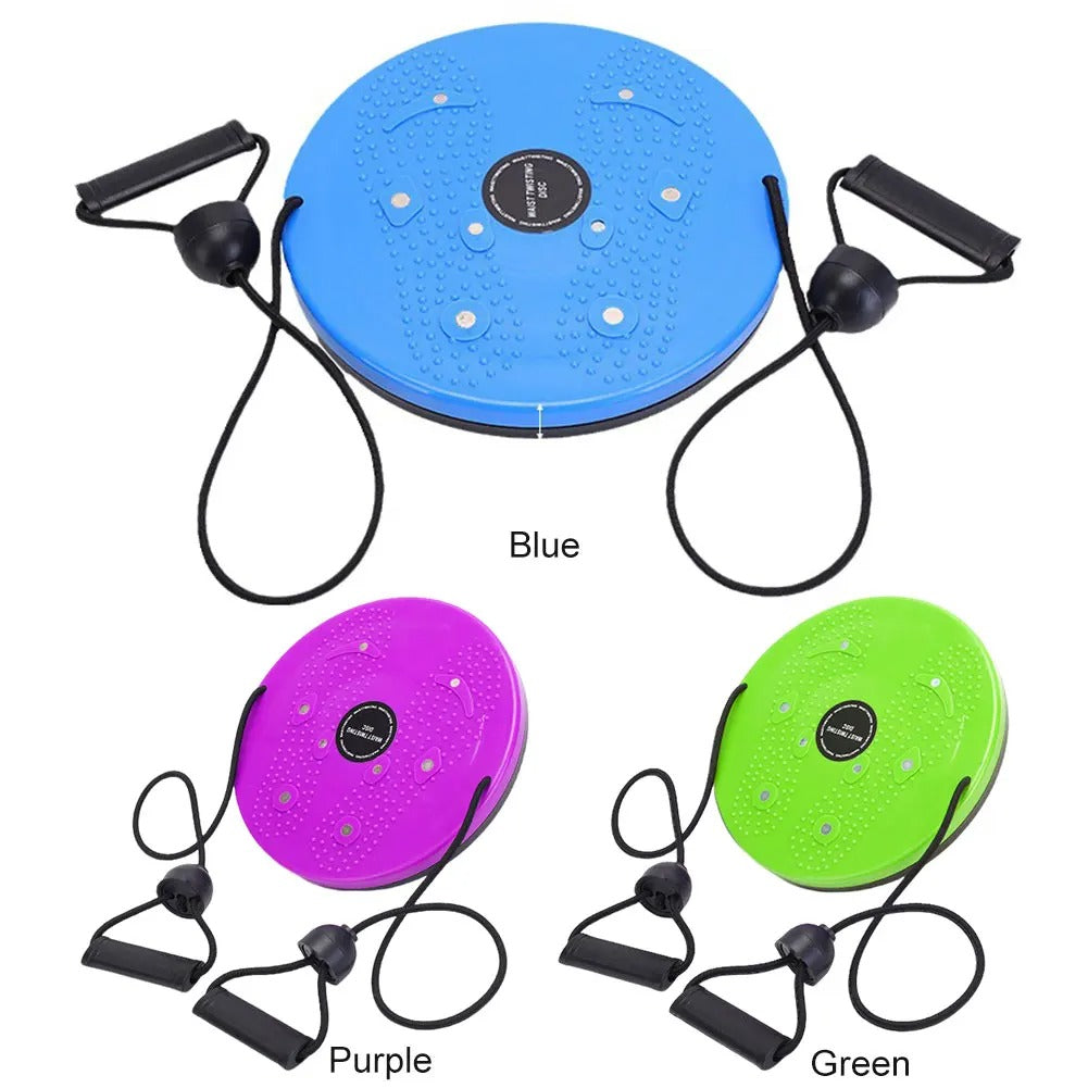 Unisex magnetic waist twisting disc in vibrant colors with massage points, enhancing balance, core strength, and flexibility.