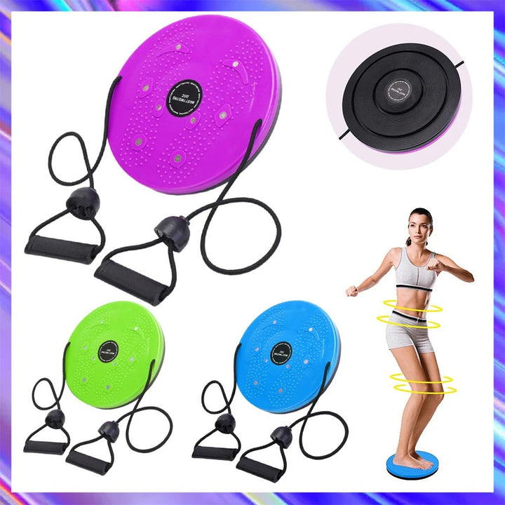 Unisex magnetic waist twisting disc in vibrant colors with massage points, enhancing balance, core strength, and flexibility.