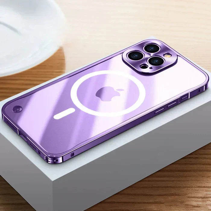 Unisex MagSafe protective clear case for iPhone 15, 15 Pro, 15 Pro Max. Durable tech protection.