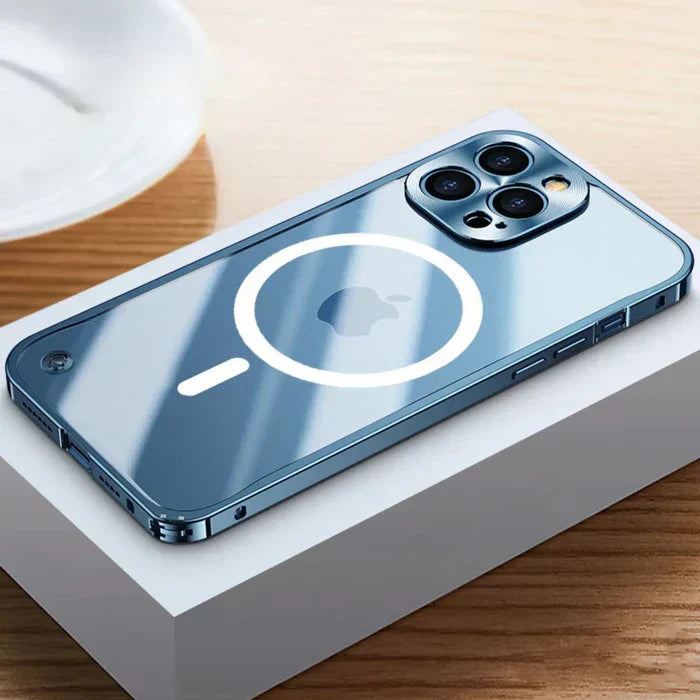 Durable clear MagSafe case for iPhone 15 Pro. Protective and stylish phone accessory.