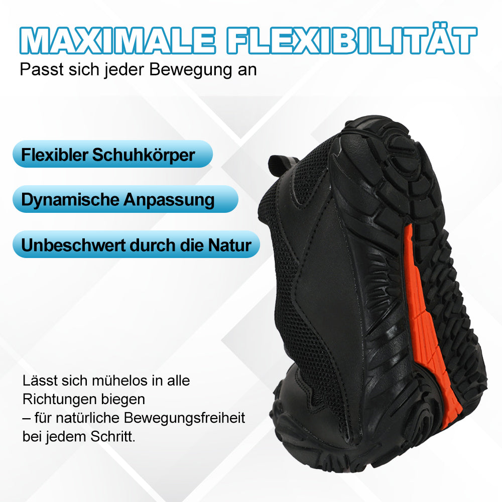 Unisex flexible sole barefoot shoes for improved foot health & natural gait. Waterproof comfort.