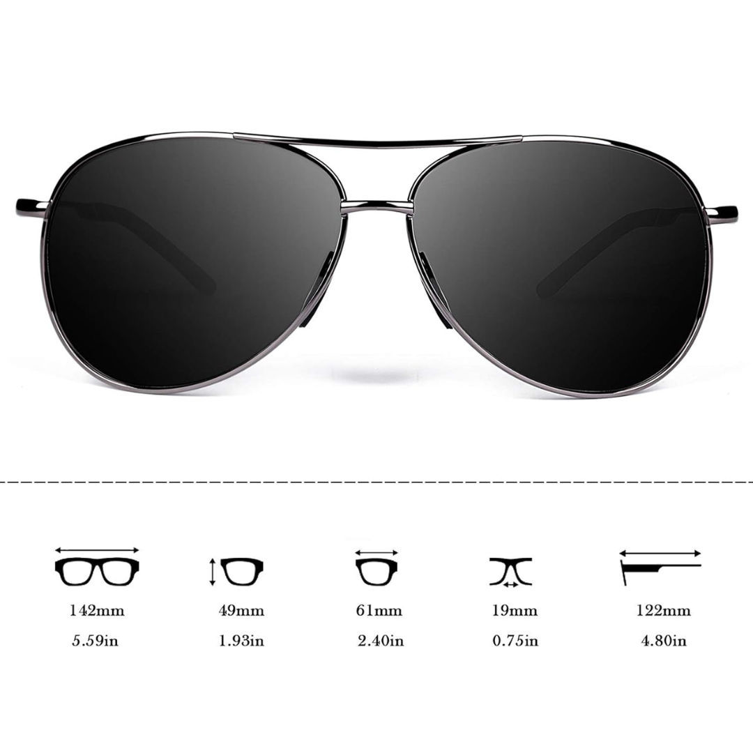 Women's polarized aviator sunglasses, a chic fashion accessory providing complete UV protection.