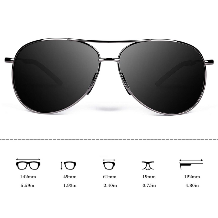 Women's polarized aviator sunglasses, a chic fashion accessory providing complete UV protection.