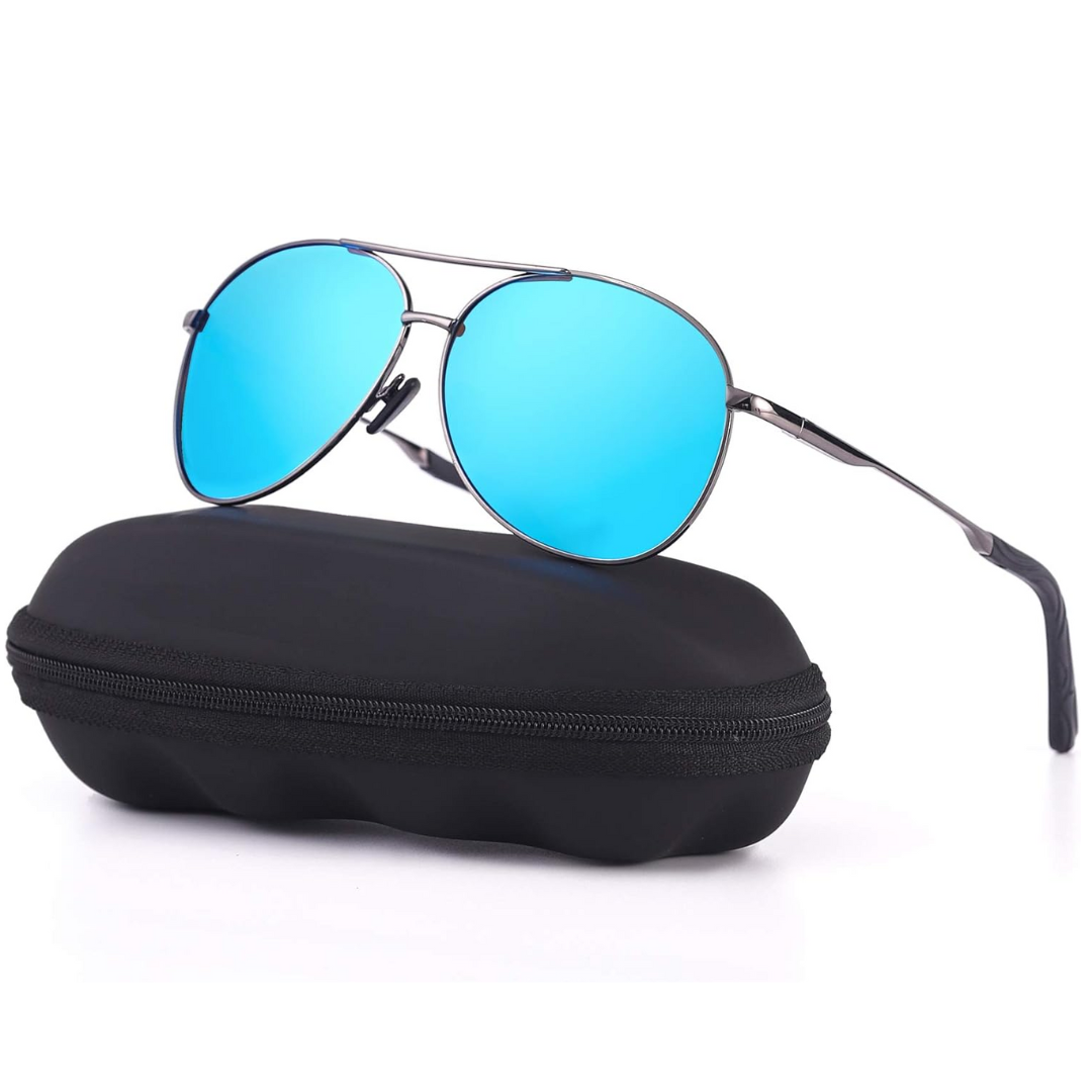 Outdoor polarized aviator sunglasses, perfect for glare-free vision during activities.