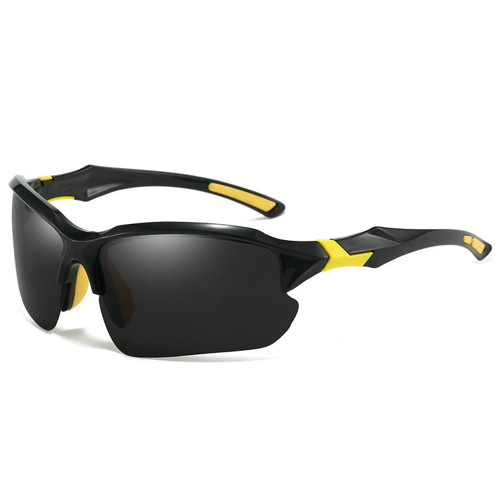 "Unisex polarized sports sunglasses with UV400 protection, lightweight frame, and anti-slip nose pads for outdoor activities.