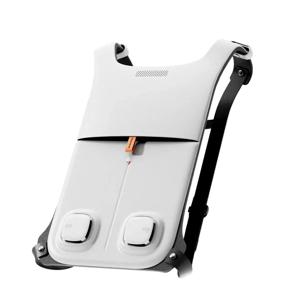 Unisex portable cooling vest with dual fans, lightweight & waterproof, providing essential heat relief.