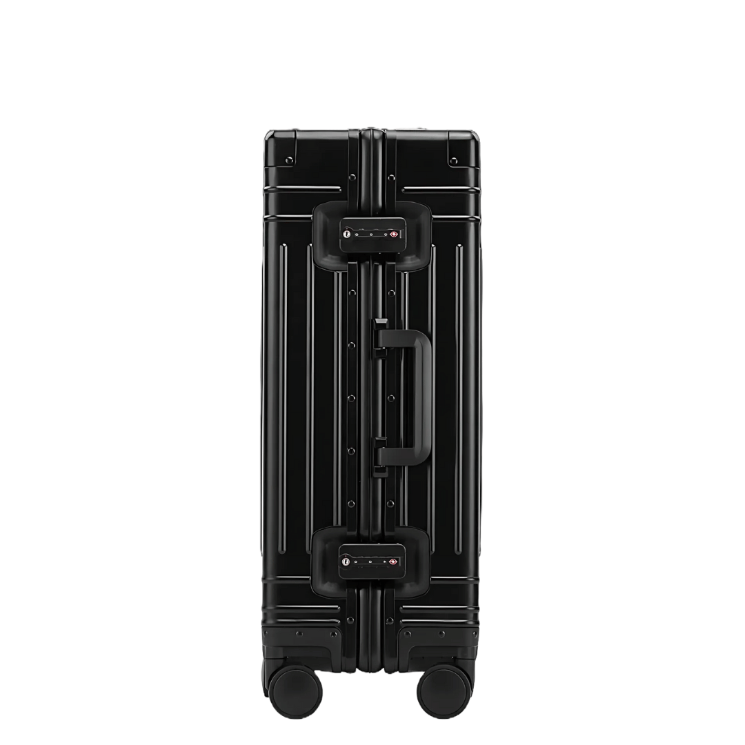 Durable Emperor aluminum suitcase, TSA lock, ideal for business & vacation journeys.