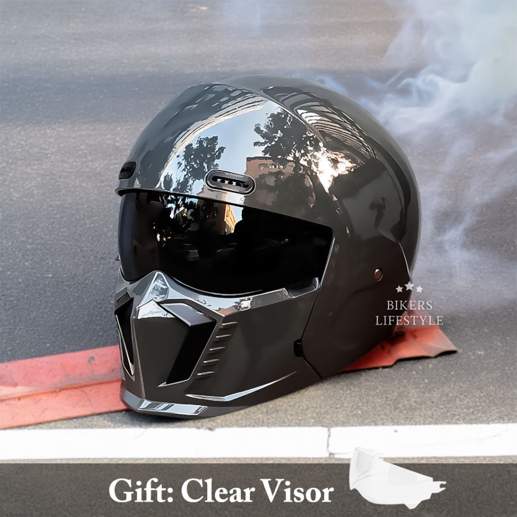 Cruiser-style retro helmet, DOT certified, pilot design for classic motorcycle protective gear.