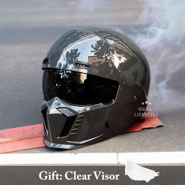 Cruiser-style retro helmet, DOT certified, pilot design for classic motorcycle protective gear.