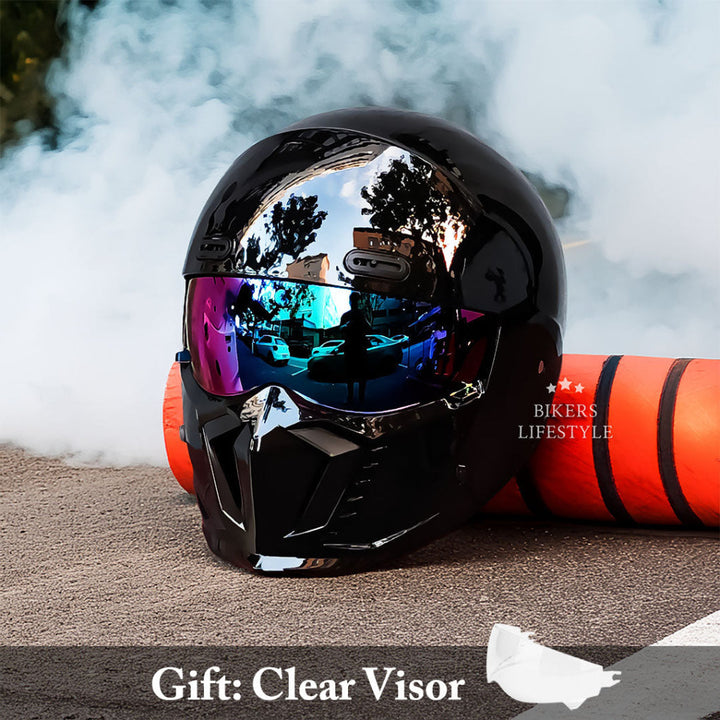 ECE approved open-face retro motorcycle helmet, perfect protective gear for vintage bike riders.