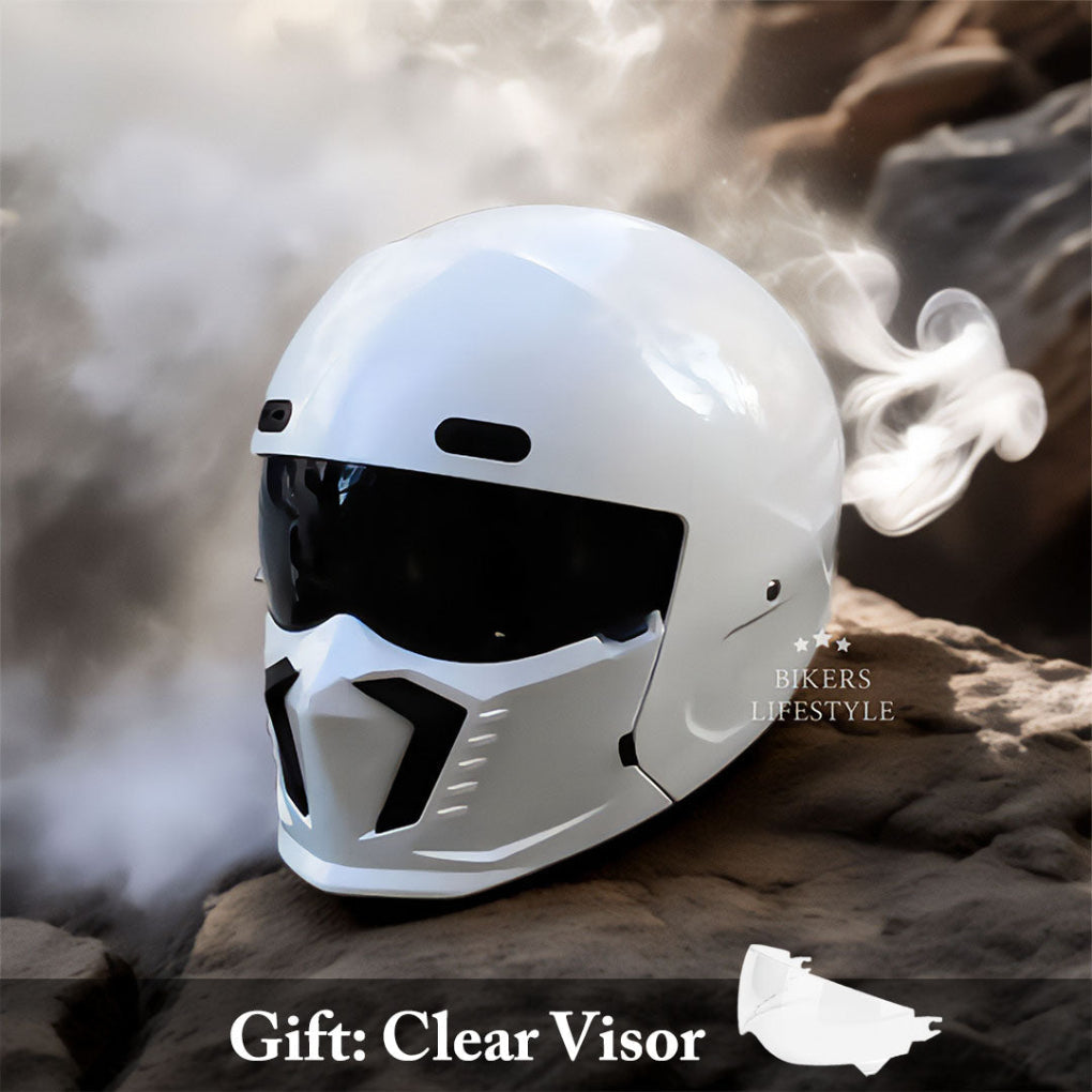 DOT approved retro cruiser helmet, open face, offering essential protective gear for all riders.