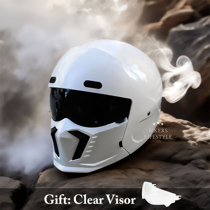 DOT approved retro cruiser helmet, open face, offering essential protective gear for all riders.