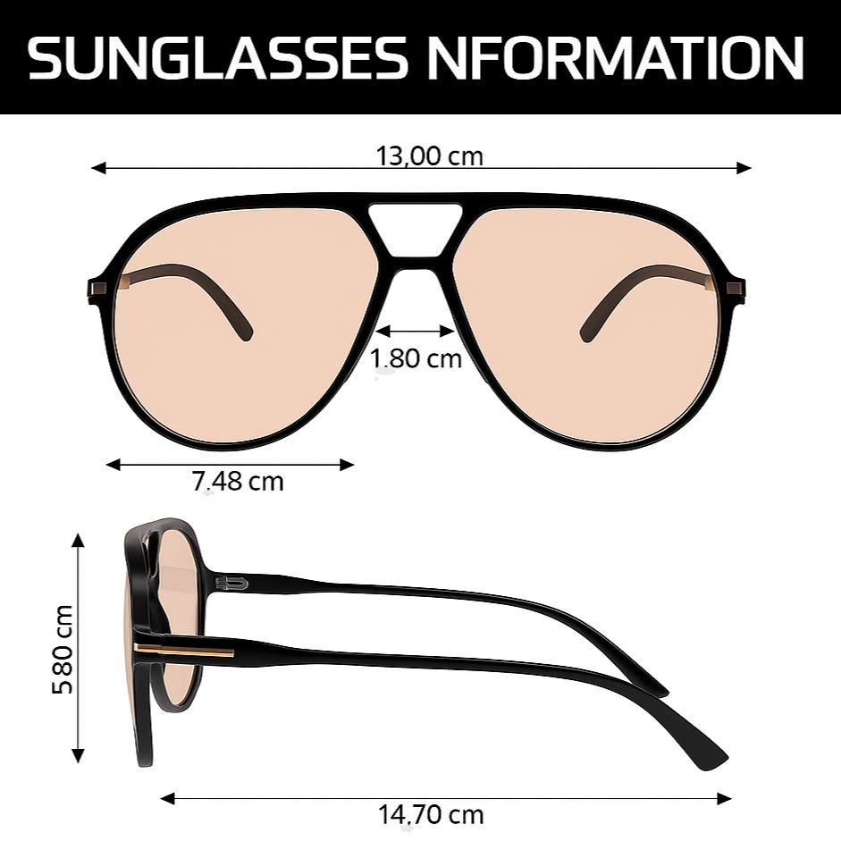 Comfortable unisex retro oversized aviator sunglasses, stylish UV protection.