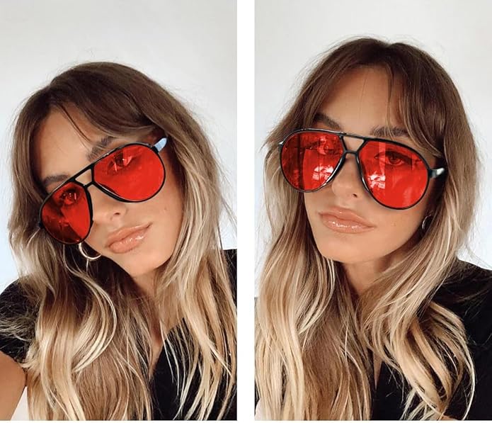 Fashionable oversized aviator sunglasses offering full UV protection & retro style.