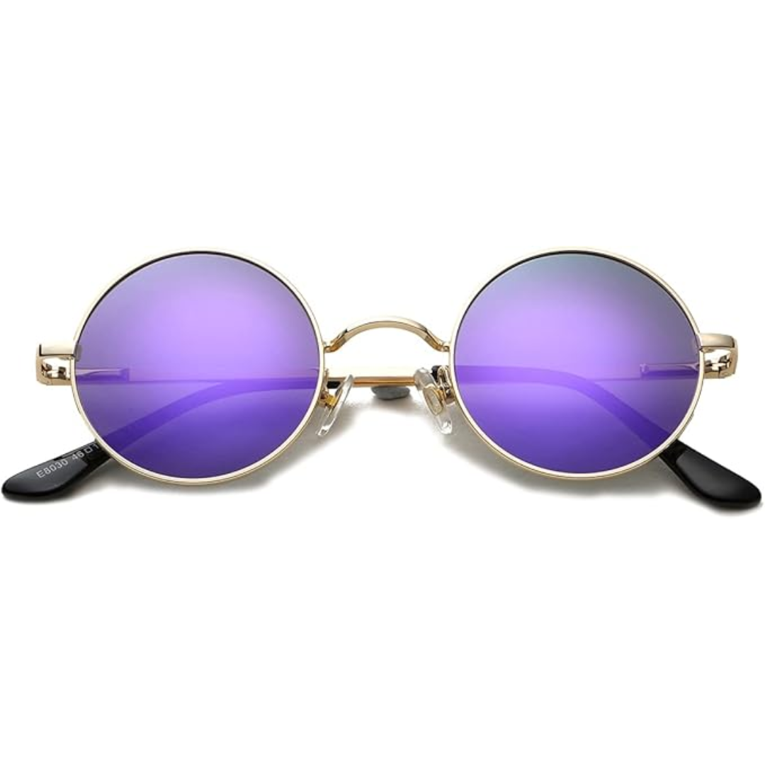 Stylish retro round polarized sunglasses with Lennon design, perfect for men & women's fashion.