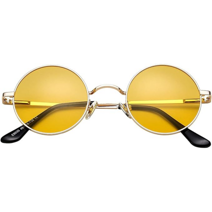 Retro round polarized sunglasses for men, providing excellent UV protection & glare reduction.