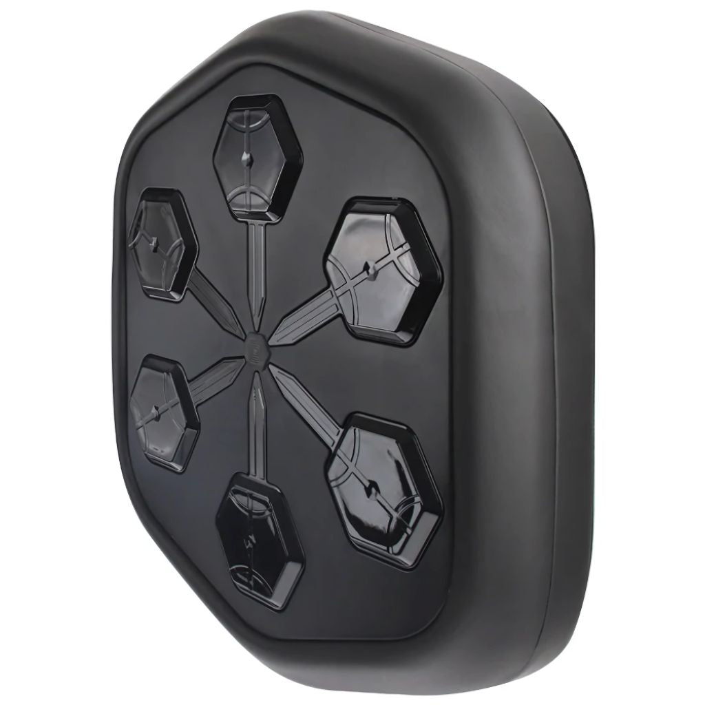 "Unisex Rhythm Punch Max Boxing Trainer with sleek design, digital display, music sync feature for immersive home gym workout