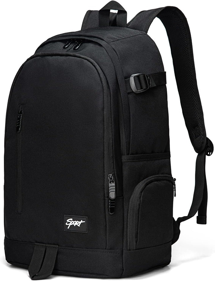 Durable slim 15.6" laptop backpack with organizer pockets for unisex travel, work & student needs.