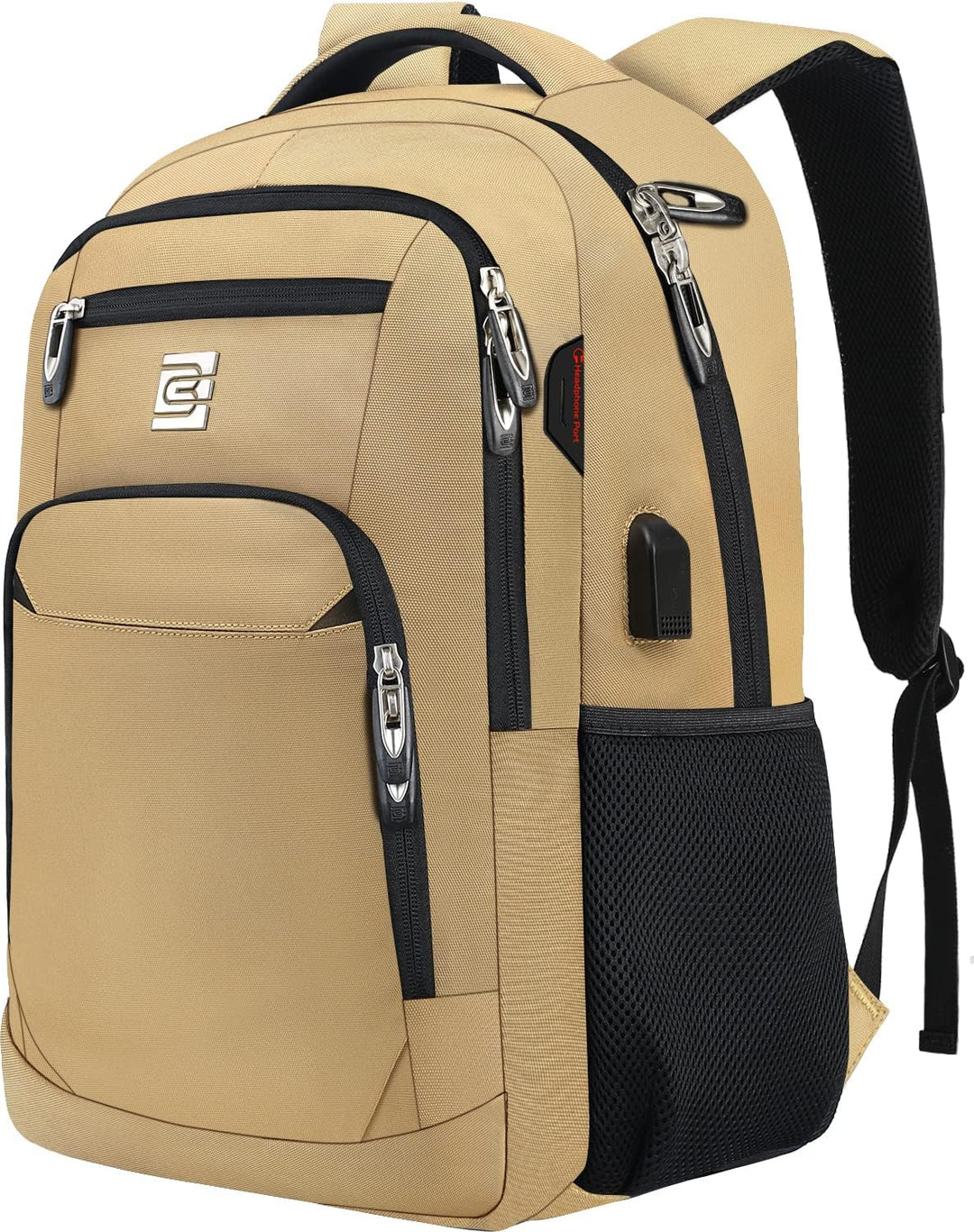 Unisex slim anti-theft laptop backpack with USB charging port for secure daily carry.