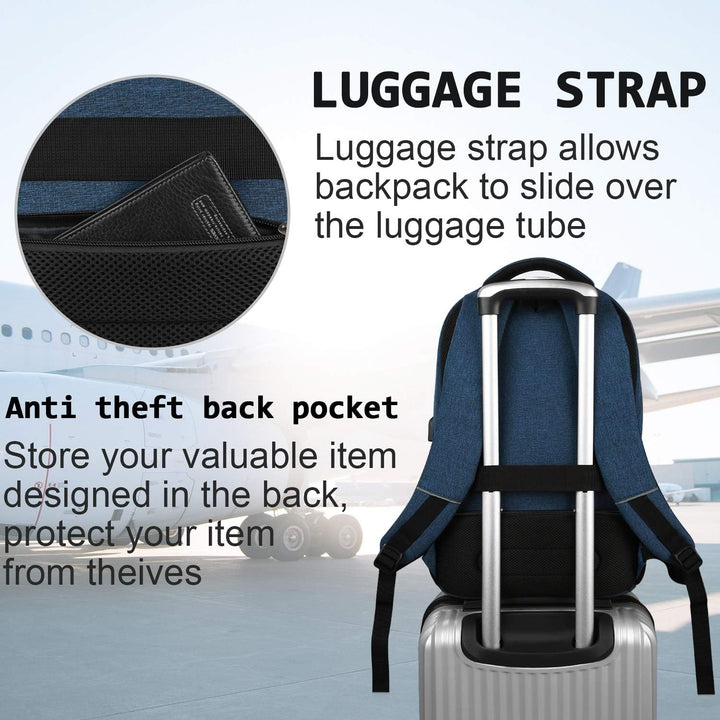 Versatile unisex laptop backpack: anti-theft security & USB charging for on-the-go.