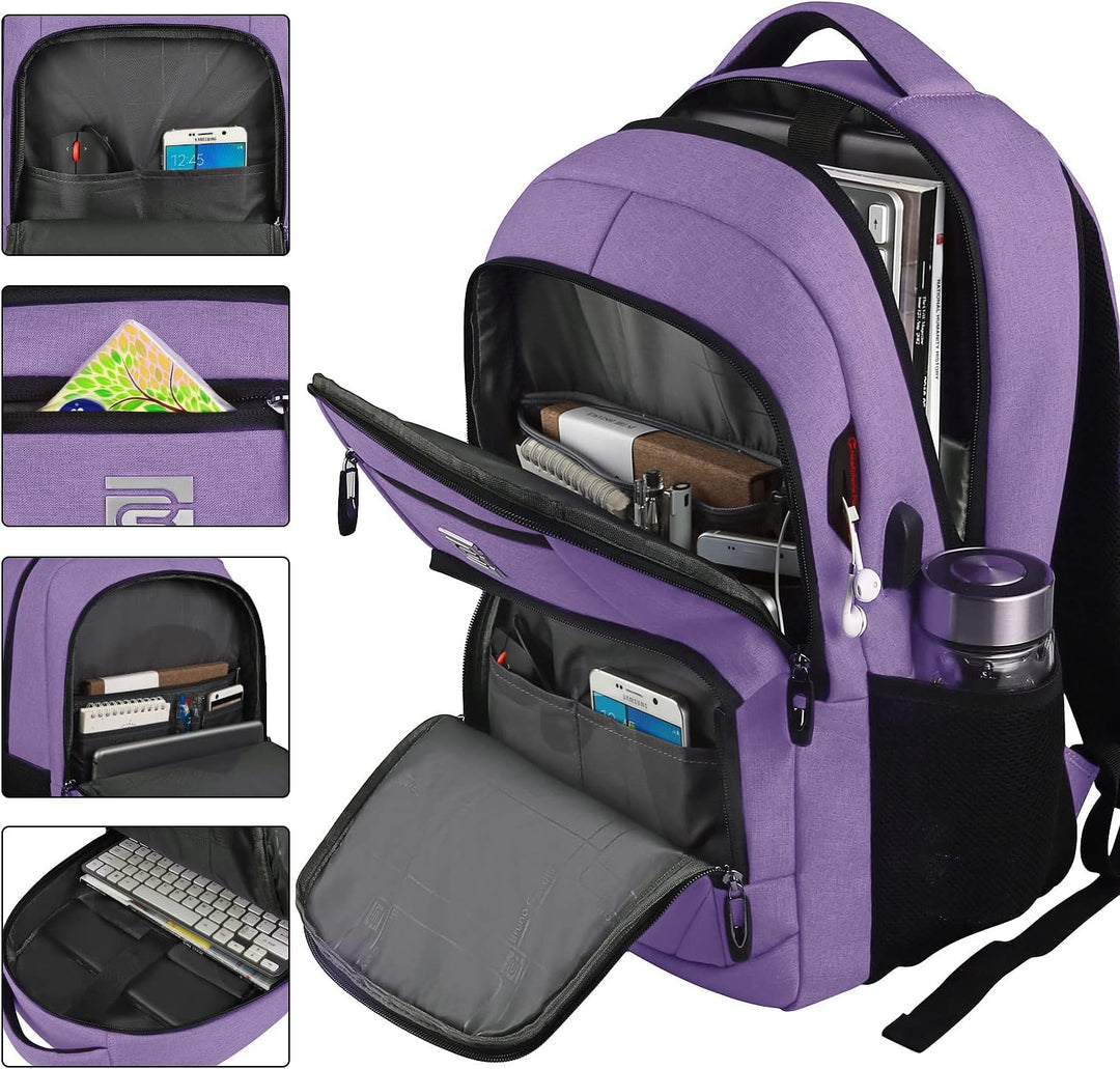 Highly functional anti-theft laptop backpack for daily use, with essential USB charging.