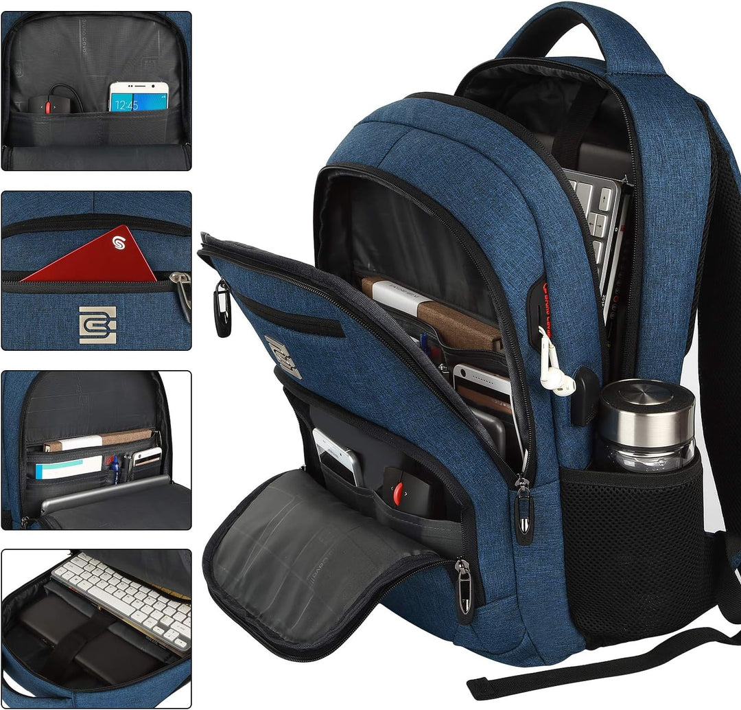 Secure slim anti-theft commuter backpack with USB port, designed for peace of mind.