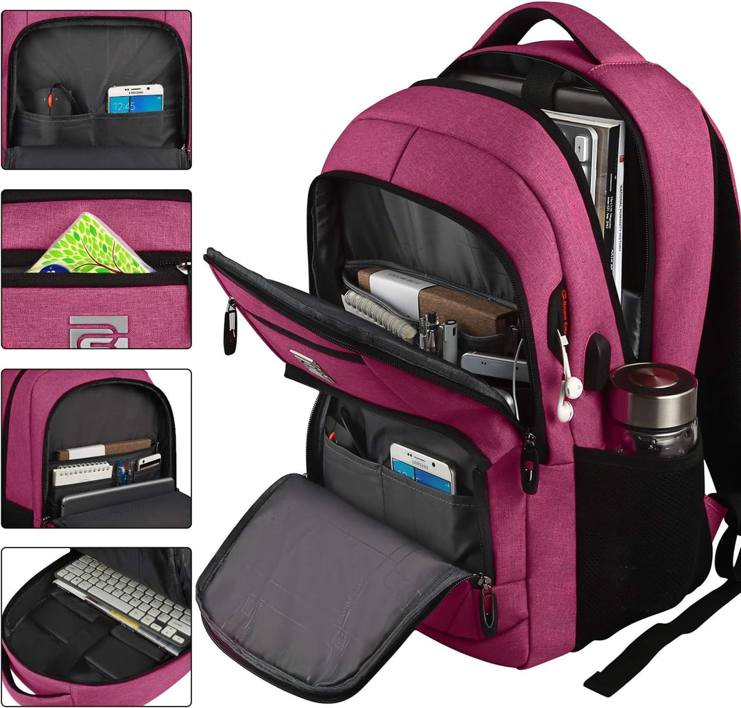 Unisex daily backpack, anti-theft protection for laptops, with external USB access.