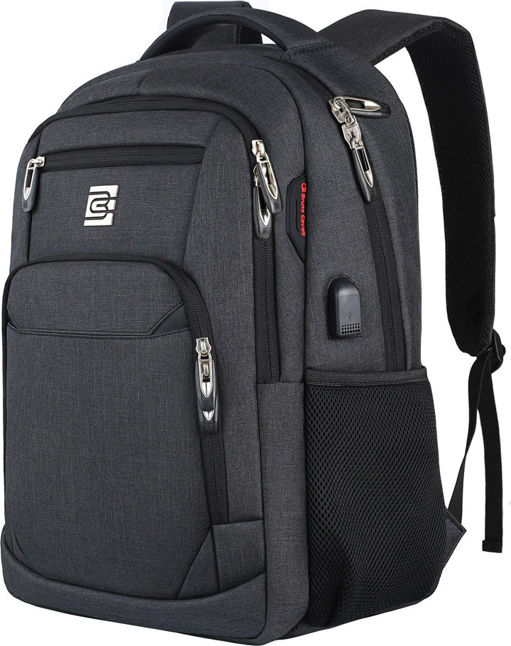Professional anti-theft laptop backpack, slim design with USB charging for business travel.