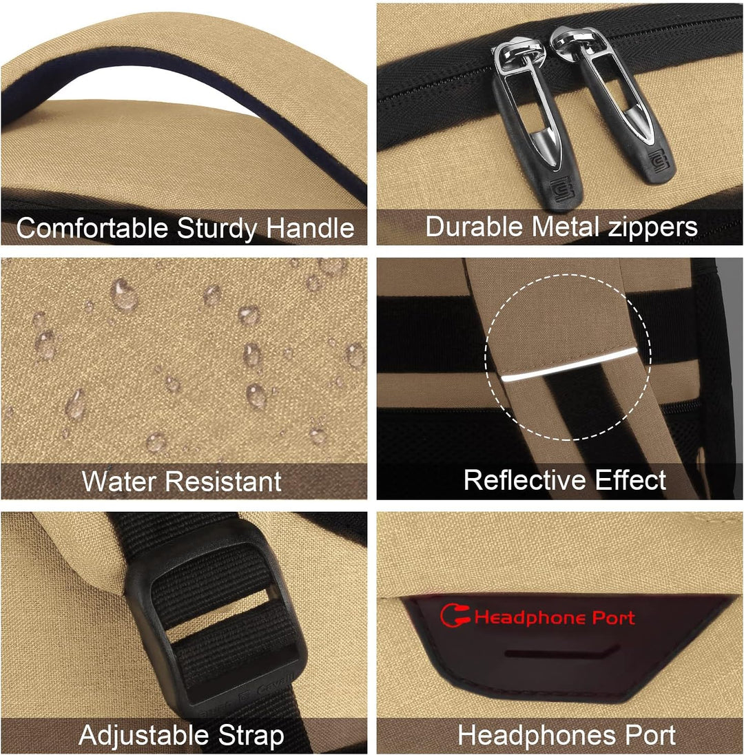 Secure travel backpack with USB charging and slim design for laptops and essentials.