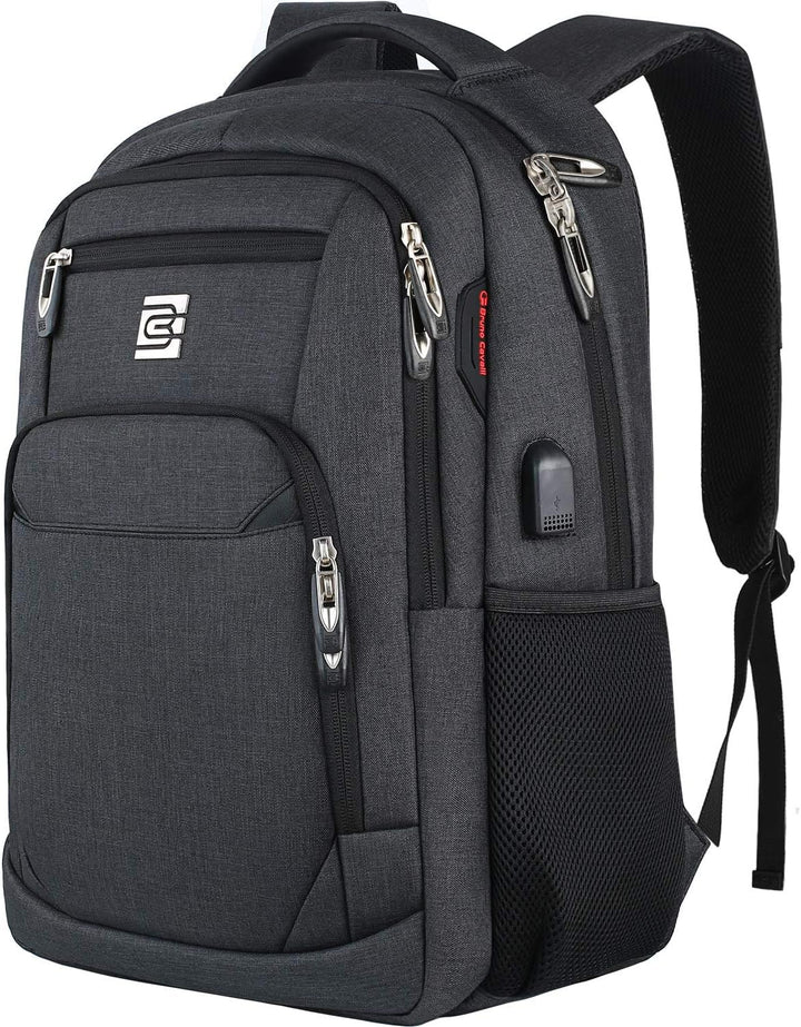 Anti-theft laptop bag for men & women, slim profile, and convenient USB charging port.