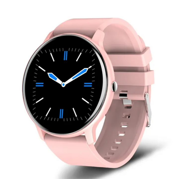 "Unisex smartwatch with fitness tracking, sleek design, available in blue; perfect for active lifestyle and style-conscious u