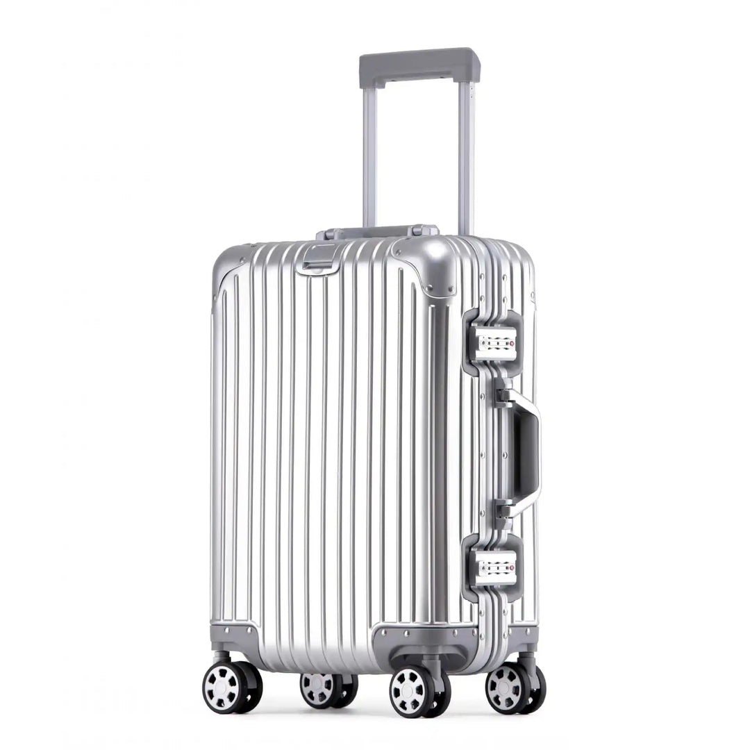 Unisex stylish hard shell travel luggage, Tirana model, with spinner wheels, TSA lock & durable construction.