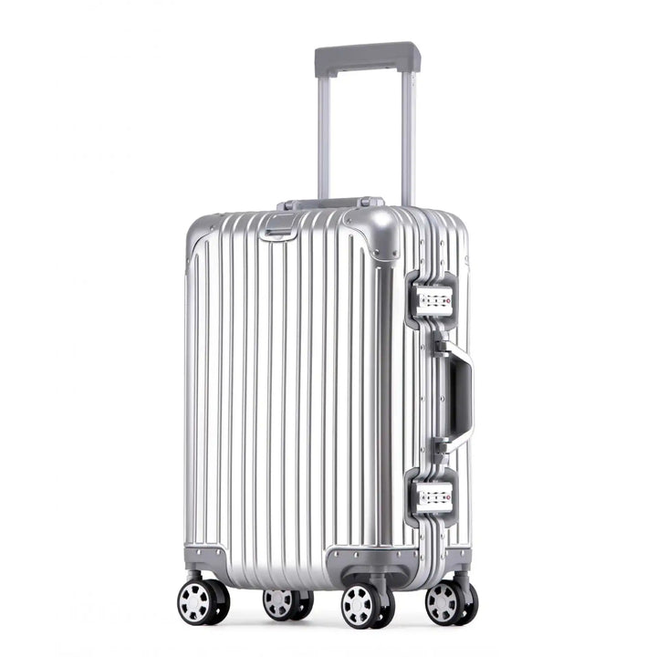 Unisex stylish hard shell travel luggage, Tirana model, with spinner wheels, TSA lock & durable construction.