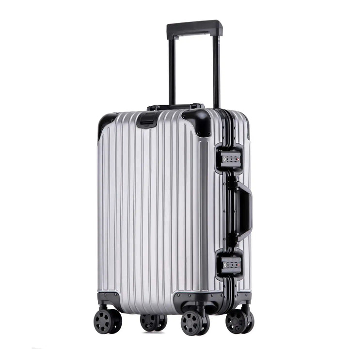 Sleek Tirana aluminium-magnesium hard shell luggage. Durable, stylish, with spinner wheels for all travel.
