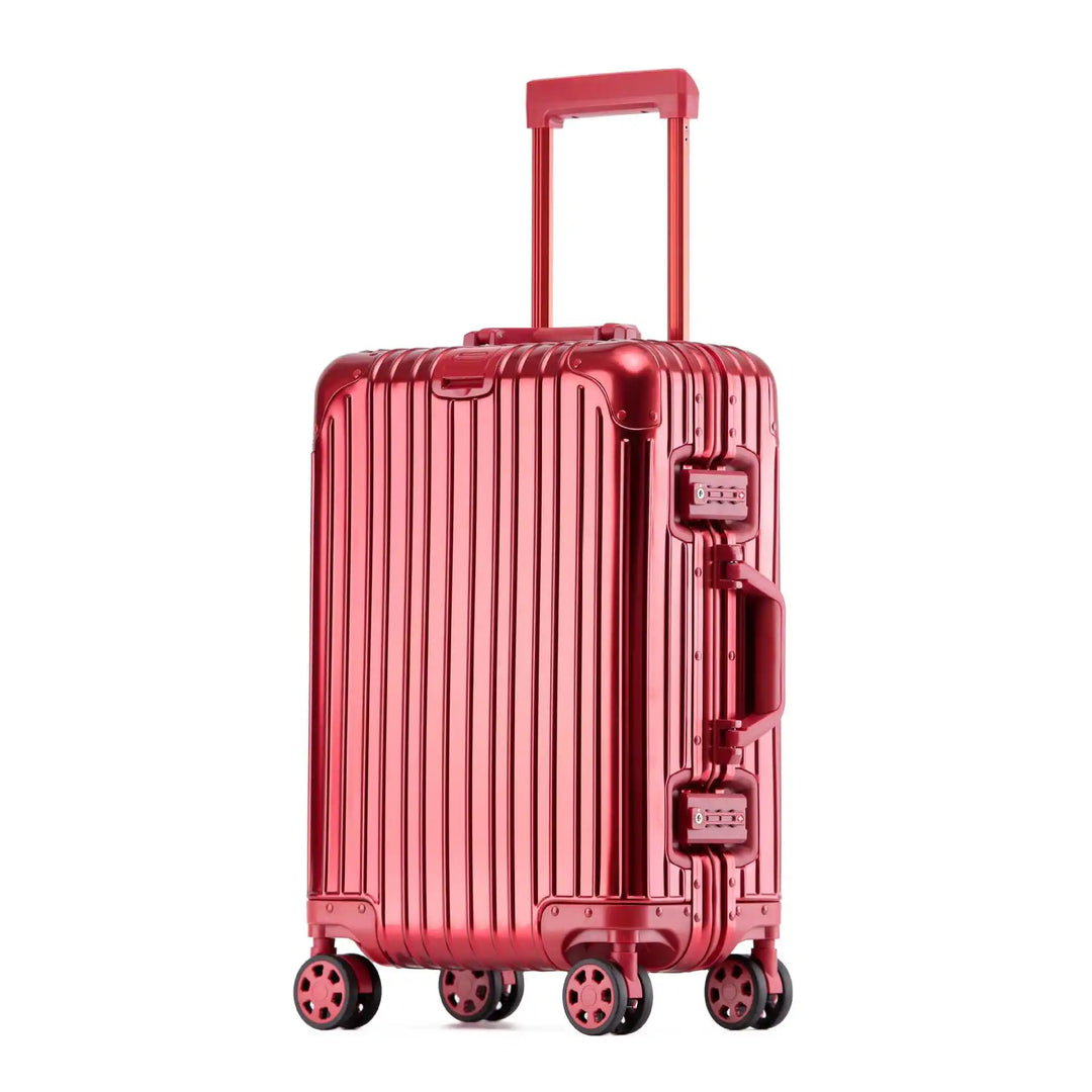 Unisex durable aluminium hard shell luggage. Spinner wheels & TSA lock for secure, stylish vacation travel.