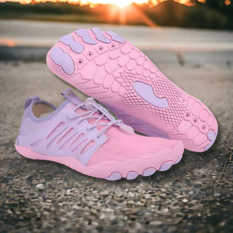 "Unisex TrailFlex Pro Barefoot Shoes with elastic upper, breathable material, ultra-thin sole and non-slip grip."
